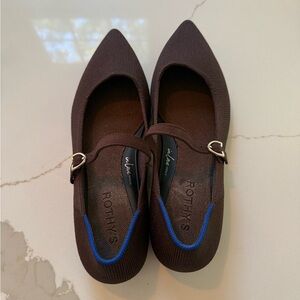 Rothy's The Point Mary Jane Chocolate Brown Flats
